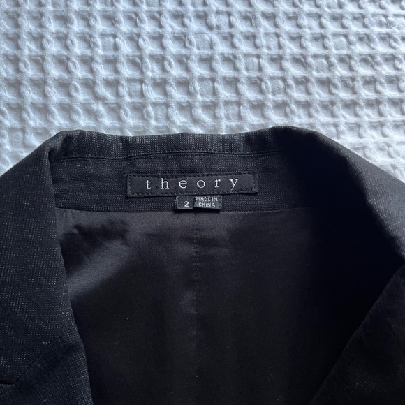 Theory Nichelle Dark Gray Wool 2-Button Blazer Jacket - Picture 7 of 9